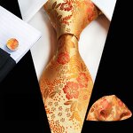 Men Ties and Hanky Set - Wholesale Floral Cufflinks Italian for Men