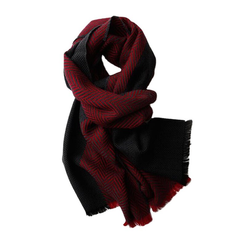 Wool Scarf Manufacturer - Autumn Winter New Warm Herringbone for Men