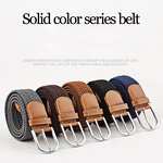 Elastic Belt Manufacturer - Knitted Canvas Stretch Braided Solid Color Custom Logo