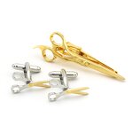 Cufflinks and Tie Clips Manufacturer - Golden Stainless Steel Plating for Men