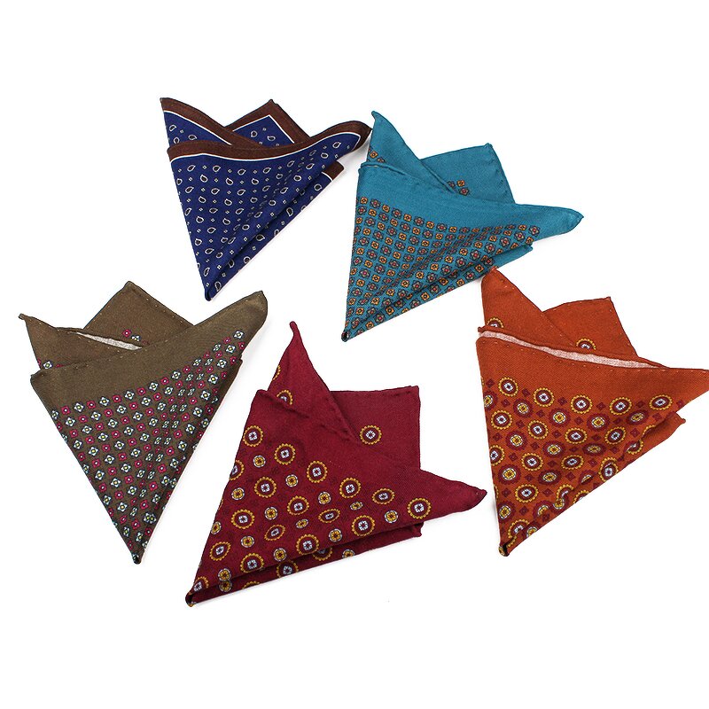 Pocket Square Manufacturer - OEM Winter Wool Printed Custom Logo for Men