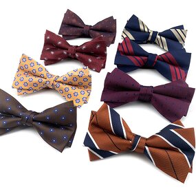 Bow Ties Manufacturer - Fashion Striped Custom Logo Polyester Woven Gift Box