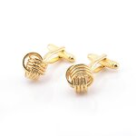 Cuff Link Set Manufacturer - Custom Golden with Logo Button for Gift Occasions