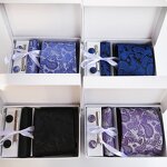 Neckties and Pocket Square Set - Paisley Custom Cufflink Gift Box