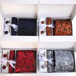 Neckties and Pocket Square Set - Paisley Custom Cufflink Gift Box