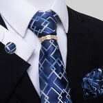Neckties and Pocket Square Set - Wholesale Luxury Cufflink Ensemble