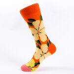 Woman Socks Manufacturer - New Design Colorful Crew Fancy Flower Art Casual