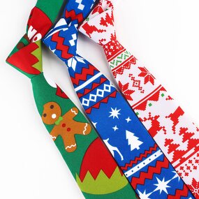 Mens Christmas Tie Manufacturer - Tree Animal Printed Snowmen Jacquard