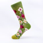 Womens Socks Manufacturer - New Design Colorful Crew Fancy Flower Art Casual