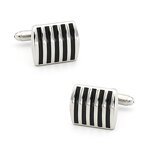 Cufflinks Manufacturer - Factory Funny Cool Blue Striped Enamel Copper Wedding
