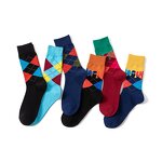 Socks Manufacturer - Custom Combed Cotton Yarn Unisex Diamond Check