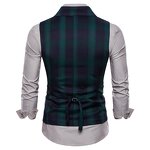Suit Vest Manufacturer - Formal Lattice Double Breasted Red Cotton Gilet