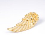 Tie Bar Manufacturer - Best Sale Angel Wings Gold Plated Engraved Feather Clip