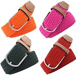 Elastic Belt Manufacturer - Knitted Canvas Stretch Braided Solid Color Custom Logo