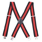 Suspenders Manufacturer - Wholesale 5cm Width Solid Adjustable 4 Clip X-Back Heavy Duty