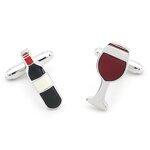 Cufflinks Manufacturer - Popular Red Wine Bottle Glass Enamel for Men Women