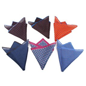 Pocket Square Manufacturer - Mens Linen Woven Floral Vintage Business Casual