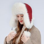 Winter Aviator Hat Manufacturer - Women's Warm Russian Trooper Cap Cartoon Leaf Faux Fur Trapper Wholesale for Cycling