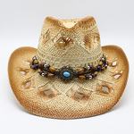 Sombrero Straw Hat Manufacturer - 2025 OEM Shinehats Handmade Mexican Classical Western Cowboy Beach Striped Style Summer