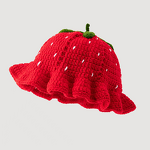 Bucket Hat Manufacturer - Handmade Knit Strawberry Leaf Edge Pullover Ruffled Fisherman Girl Crochet Casual