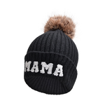 Winter Beanie Hat Manufacturer - Solid Color Pompom Mini Letter Knitted Patches Thickened Mama Set for Beach