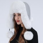Winter Aviator Hat Manufacturer - Women's Warm Russian Trooper Cap Cartoon Leaf Faux Fur Trapper Wholesale for Cycling