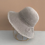 Summer Beach Hat Manufacturer - Handmade Ladies Popular Wide Floppy Brim Raffia Straw Bucket Fashionable Visor Casual