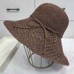 Summer Beach Hat Manufacturer - Handmade Ladies Popular Wide Floppy Brim Raffia Straw Bucket Fashionable Visor Casual