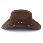 Cowboy Hat Manufacturer - Wholesale Vintage Imitation Wool Felt Roll Wide Brim PU Ribbon Custom Logo Mexican Fedora
