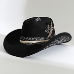 Cowboy Hat Manufacturer - Fashionable Large Brim Winter Casual with Trendy Outdoor Panama Fedora Design Belt Buckle
