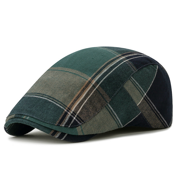 Painter Hat Manufacturer - Versatile Artistic Retro Men Women's Fashion Plaid Beret Short Brim Ivy Flat Taxi Driver Casual
