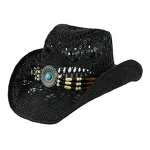 Western Cowboy Hats Manufacturer - Wholesale Summer Ombre Beads Decoration Hollow Printed Paper Straw Striped for Outdoor