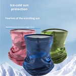 Motorcycle Face Mask Manufacturer - Custom Logo Cooling Ice Silk Polyester Unisex Bandana Scarf Ear Loop Anti-UV Summer