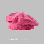 Women's Beret Manufacturer - Autumn Winter Large Size Woolen Rabbit Fur Elasticated Edge Knitted Fashionmonger Painter Cap