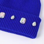 Beanie Hat Manufacturer - Hot-Selling Pearl Chain Rhinestone Jacquard 100% Acrylic Versatile Ear-Protecting Autumn