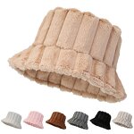 Winter Hats for Women Manufacturer - Hot Selling Fashion New Design Outdoor Warm Fleece Furry Thicken Fluffy Vintage Stripe