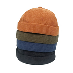 Corduroy Hat Manufacturer - Autumn and Winter Trendy Men's Small Round Brimless Skullcap Fashionable Landlord