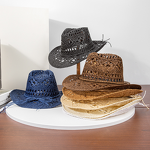 Cowboy Hat Manufacturer - Wholesale Retro Hollow Cowgirl Summer Beach Outdoor Sunshade Straw Handmade Western Paper