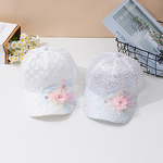 Baseball Cap Manufacturer - Women's Trendy Handmade 3D Flower with Crystal Pearls Adjustable Trucker