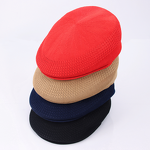 Beret Manufacturer - Wholesale Classic Breathable Mesh Custom Logo Flat Top Cap Unisex All Seasons Casual Polyester/Cotton