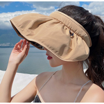 Summer Sun Hat Manufacturer - Korean Women's Large Brim Custom Logo Portable Shell Fashion Sunshade Cotton Polyester