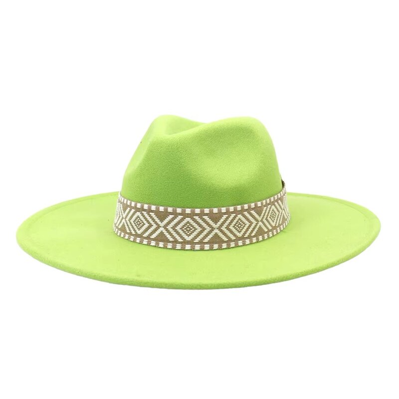 Western Cowboy Hat Manufacturer - Wholesale Fashion Solid Color Wool Felt Cotton Polyester Classic Party with Flat Wide Brim