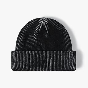 Winter Hat Manufacturer - Custom Blended Color-blocked Stripes 100% Acrylic Knitted Cuffed Skull Cap