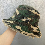 Bucket Hat Manufacturer - Camouflage Pattern Fisherman's Outdoor Windproof Large Eaves Rough Edges Sun Protection