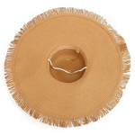 Skull Cap Manufacturer - Wholesale Solid Color Custom Wide Brim Foldable Fringe Summer Sunshade Beach Straw