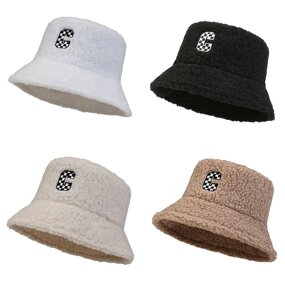 Fisherman's Hat Manufacturer - 2023 Autumn Winter New Fashion Fluffy Embroidery Female Plus Velvet Warm Short Eaves
