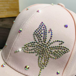 Baseball Cap Manufacturer - Unisex Custom Washed Denim 6-Panel Adjustable Bling Rhinestone Butterfly