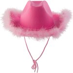 Cowgirl Hats for Women Manufacturer - New Pink Western Style Rolled Fedora Feather Edge for Fishing Travel Party-Ready