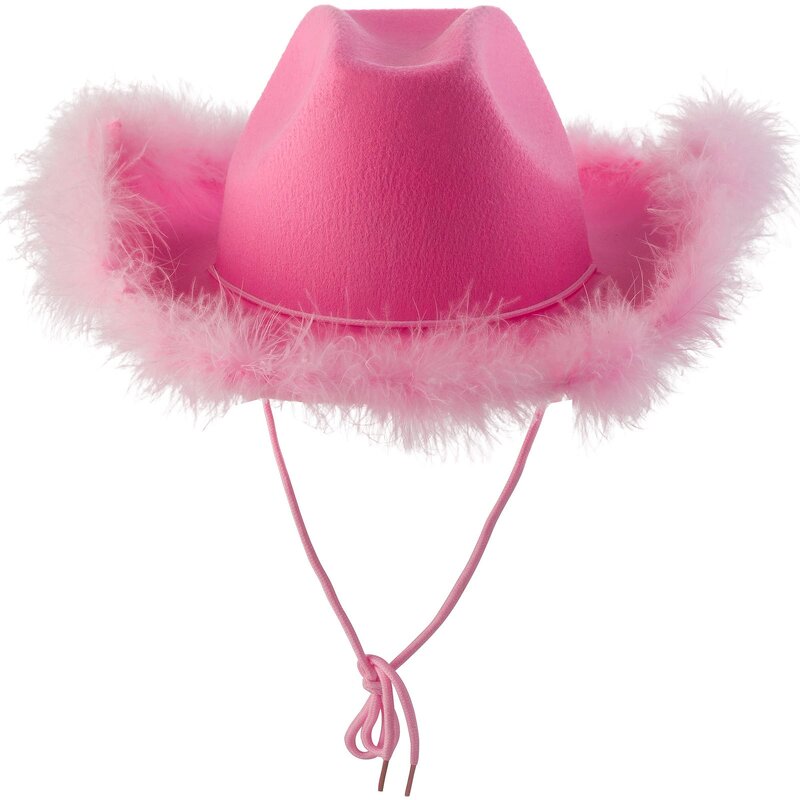 Cowgirl Hats for Women Manufacturer - New Pink Western Style Rolled Fedora Feather Edge for Fishing Travel Party-Ready