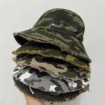 Bucket Hat Manufacturer - Camouflage Pattern Fisherman's Outdoor Windproof Large Eaves Rough Edges Sun Protection